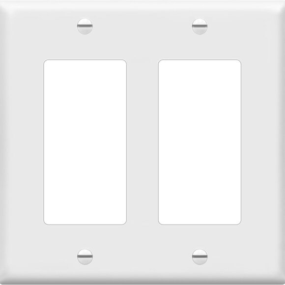 Decorator Light Switch or Receptacle Outlet Wall Plate, Gloss Finish, Size 2-Gan - Picture 1 of 7